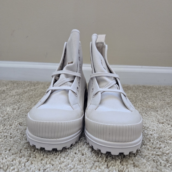 Superga high top shoes white canvas womens 9 mens 7.5 - Picture 2 of 11